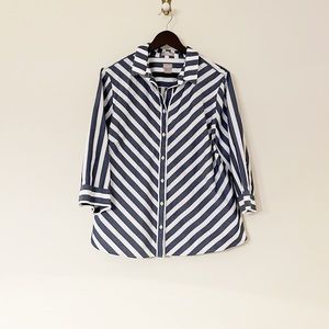 Chico’s No Iron Striped Button Down